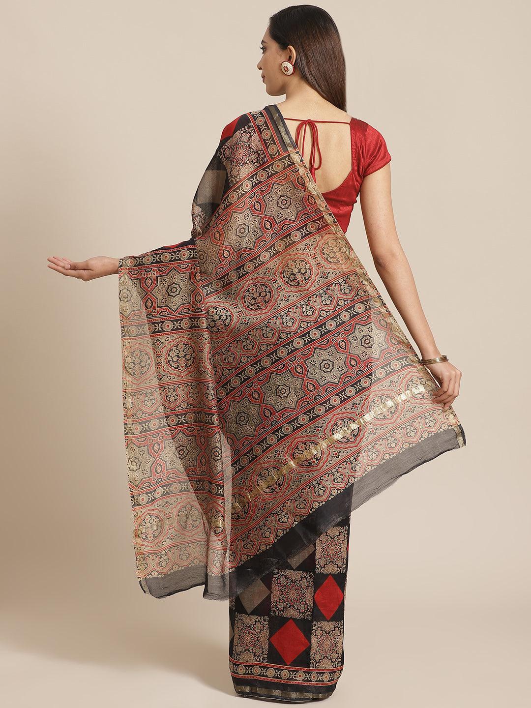 Multicoloured Chanderi Silk Saree