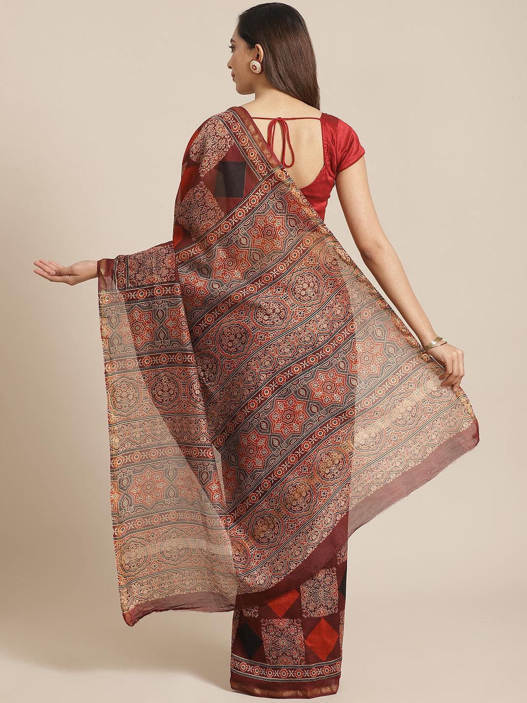 Multicoloured Chanderi Silk Saree