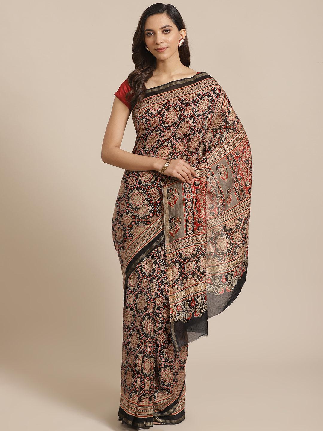 Multicoloured Chanderi Silk Saree