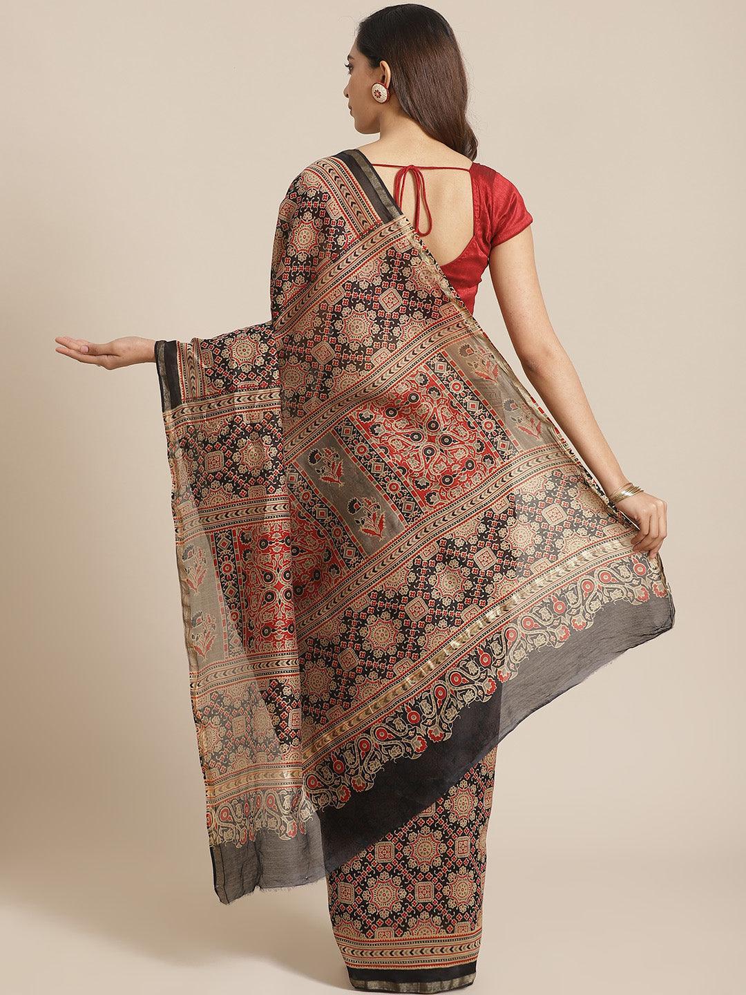 Multicoloured Chanderi Silk Saree