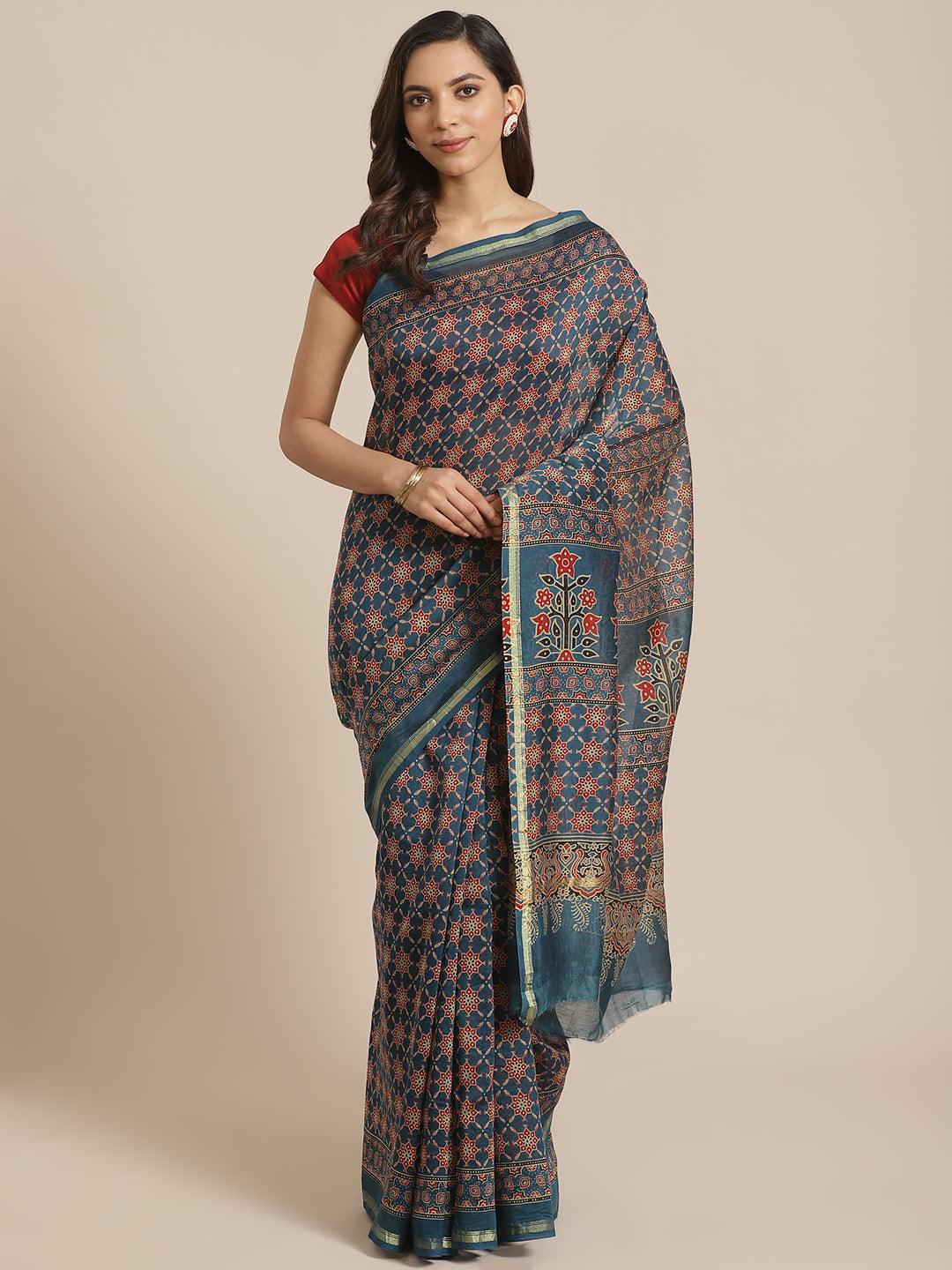 Multicoloured Chanderi Silk Saree