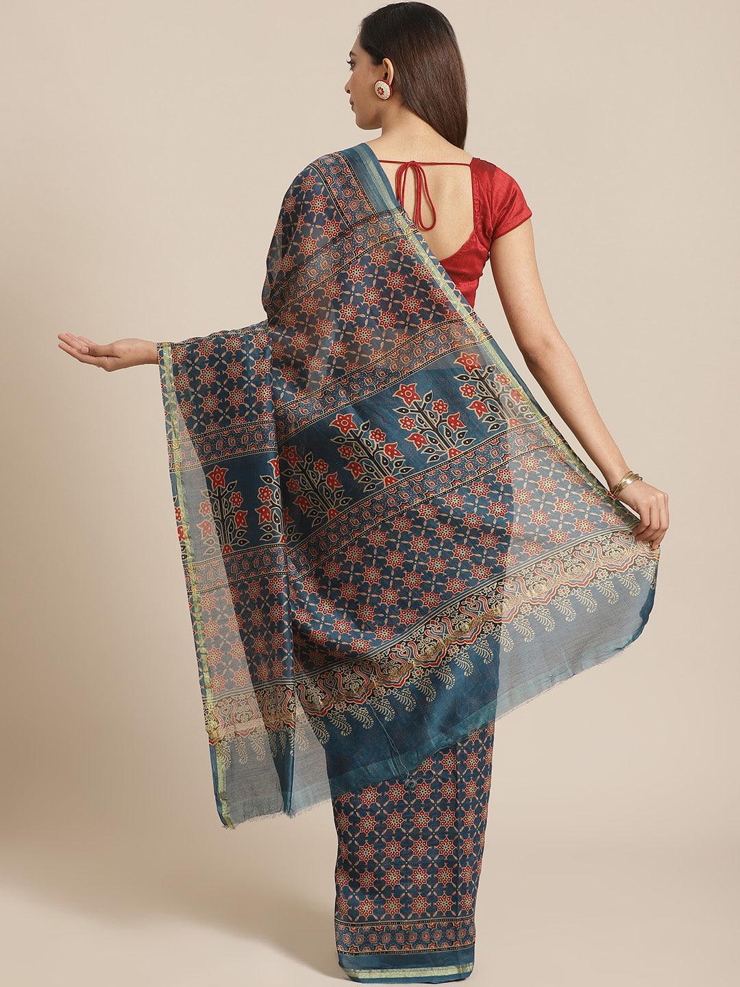 Multicoloured Chanderi Silk Saree