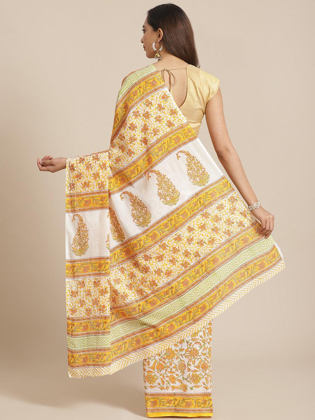 Multicoloured Printed Cotton Saree