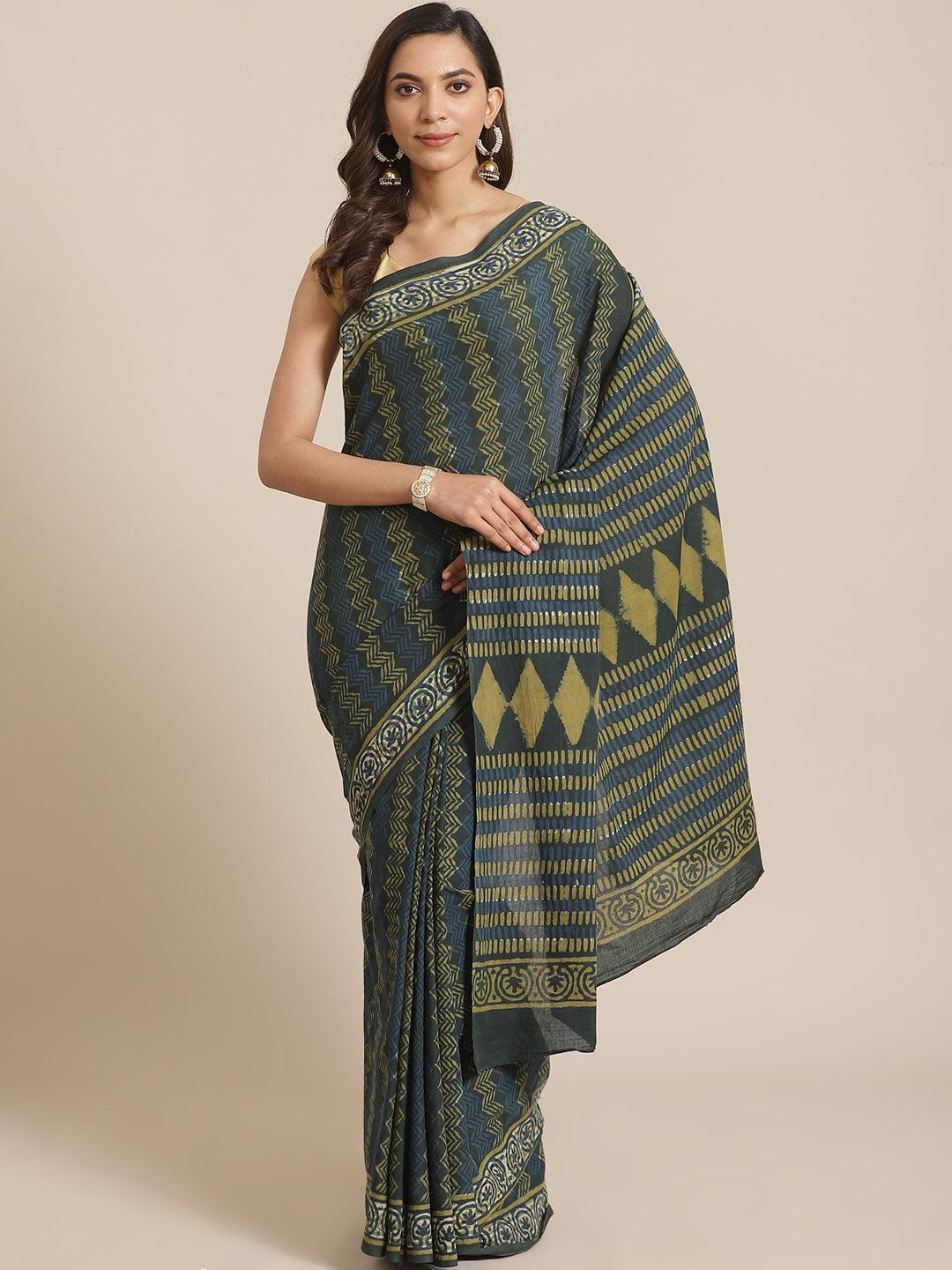 Multicoloured Printed Cotton Saree