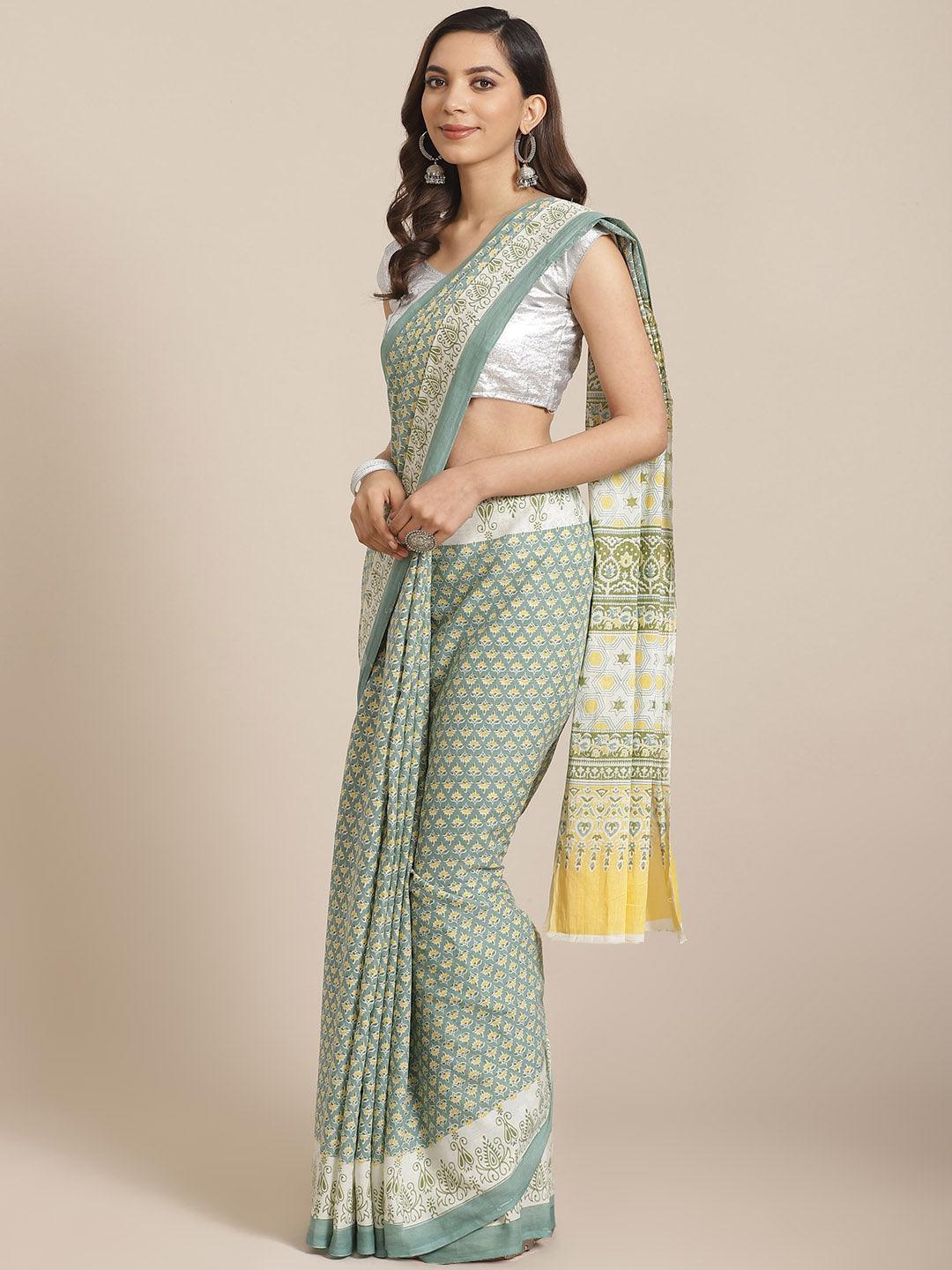 Multicoloured Striped Cotton Saree