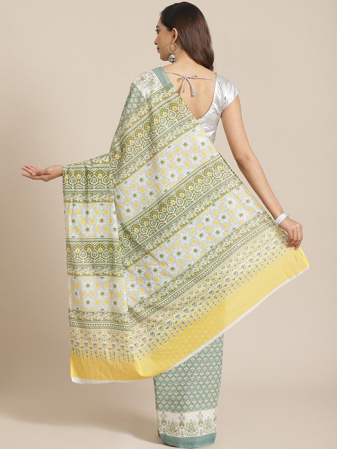 Multicoloured Striped Cotton Saree