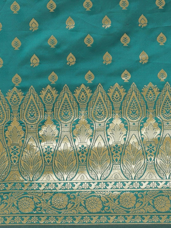 Blue Woven Design Silk Saree - ShopLibas