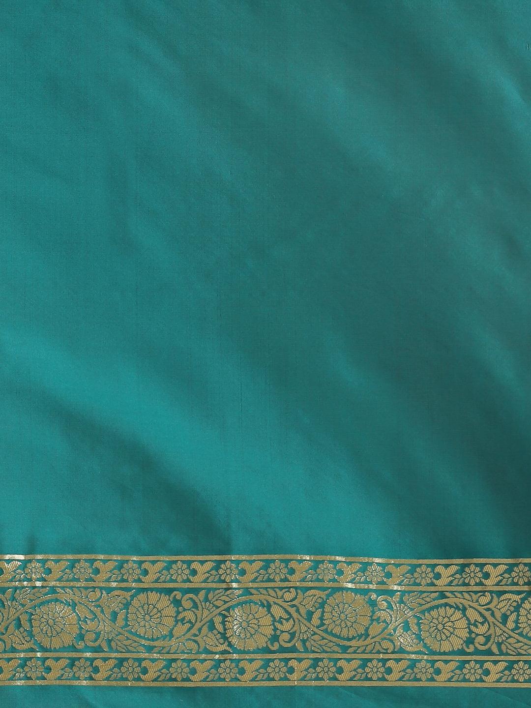 Blue Woven Design Silk Saree - ShopLibas