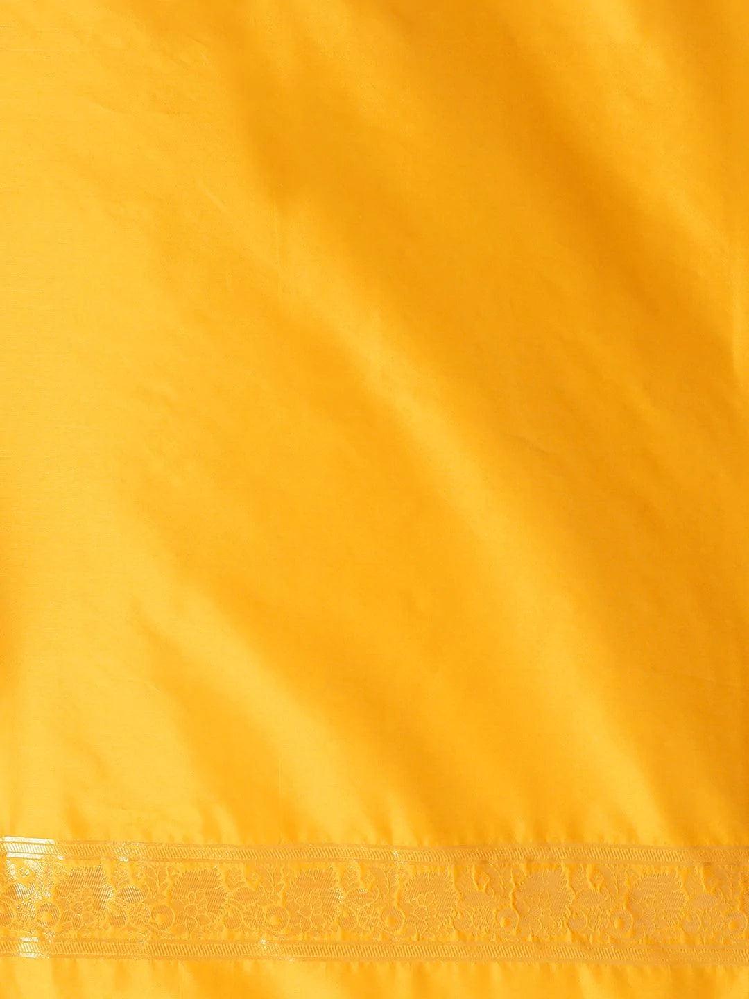 Yellow Woven Design Silk Saree - ShopLibas