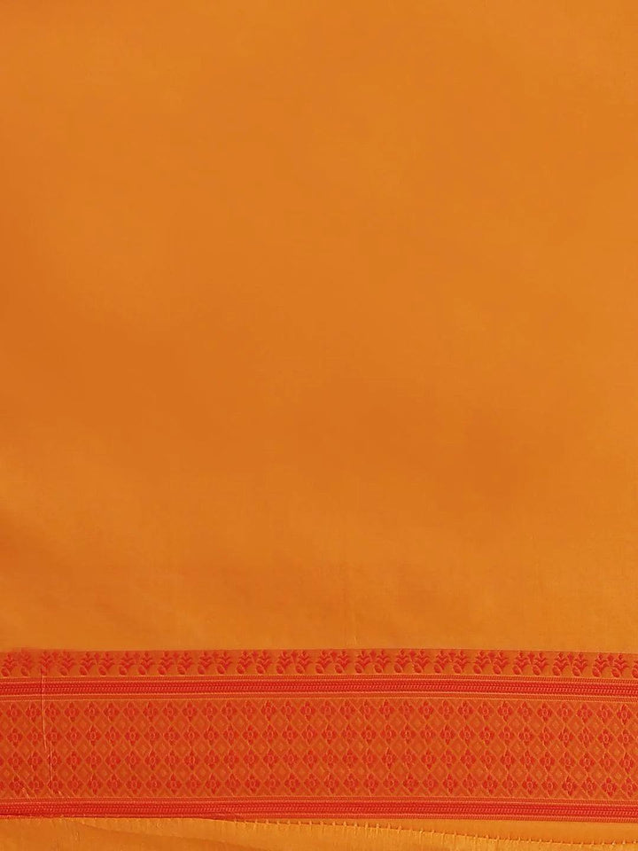 Orange Woven Design Silk Saree - ShopLibas