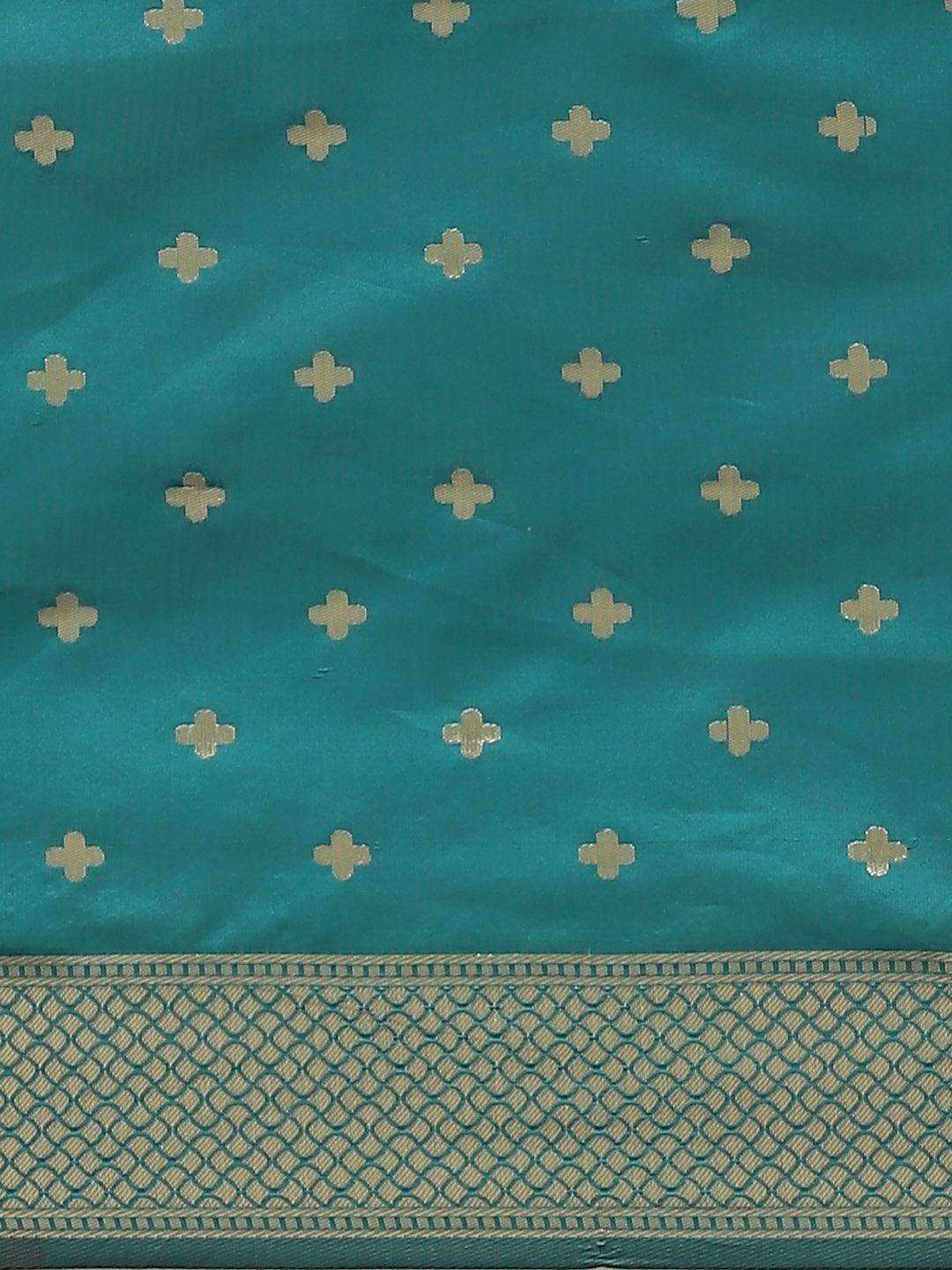 Blue Woven Design Silk Saree - ShopLibas