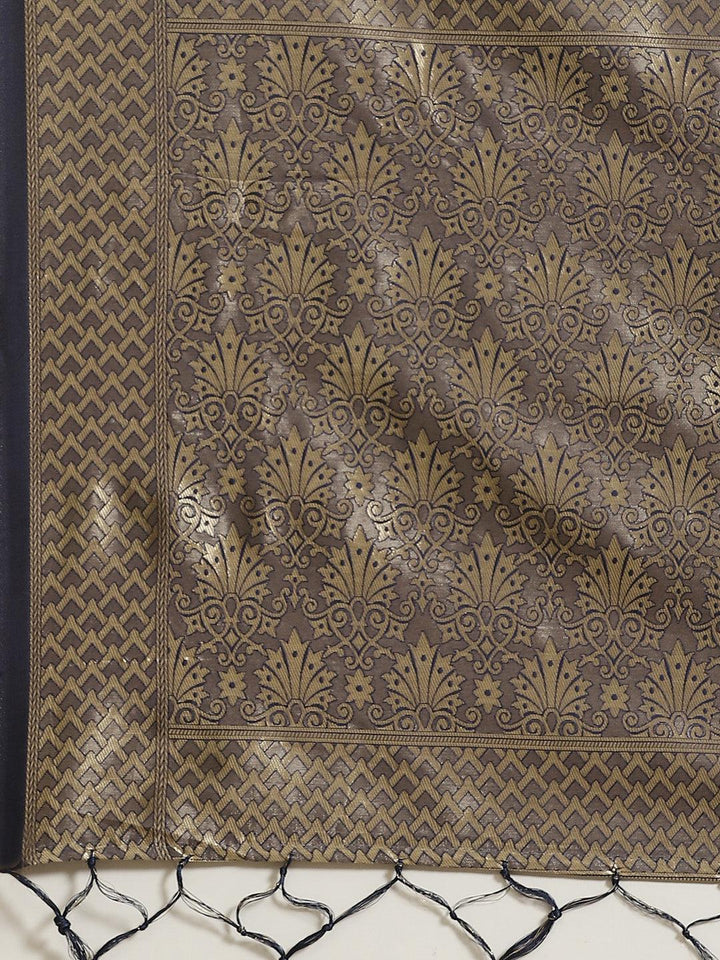 Blue Woven Design Silk Saree - ShopLibas