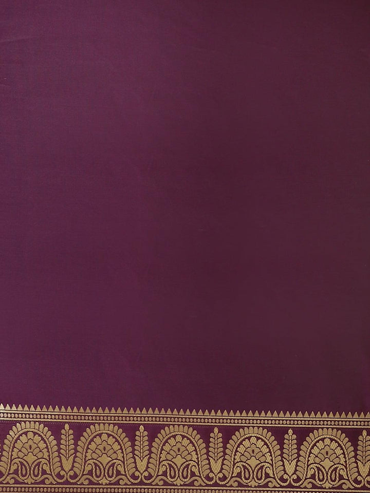 Purple Woven Design Brocade Saree - ShopLibas