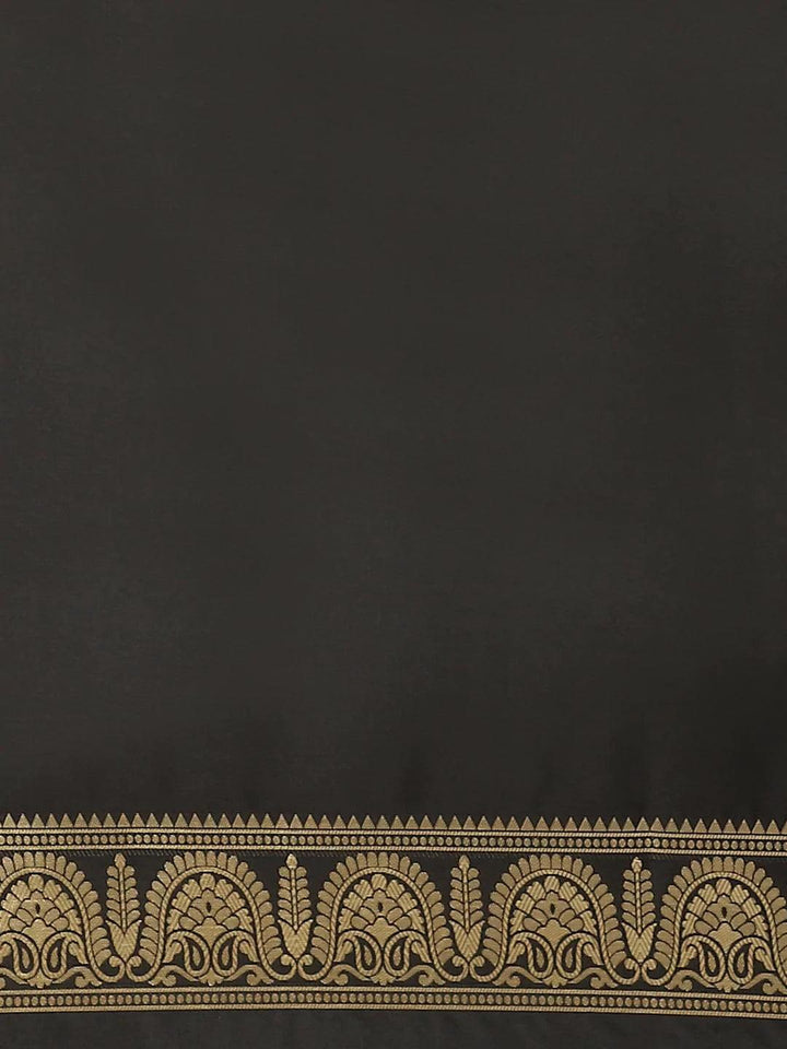 Black Woven Design Brocade Saree - ShopLibas