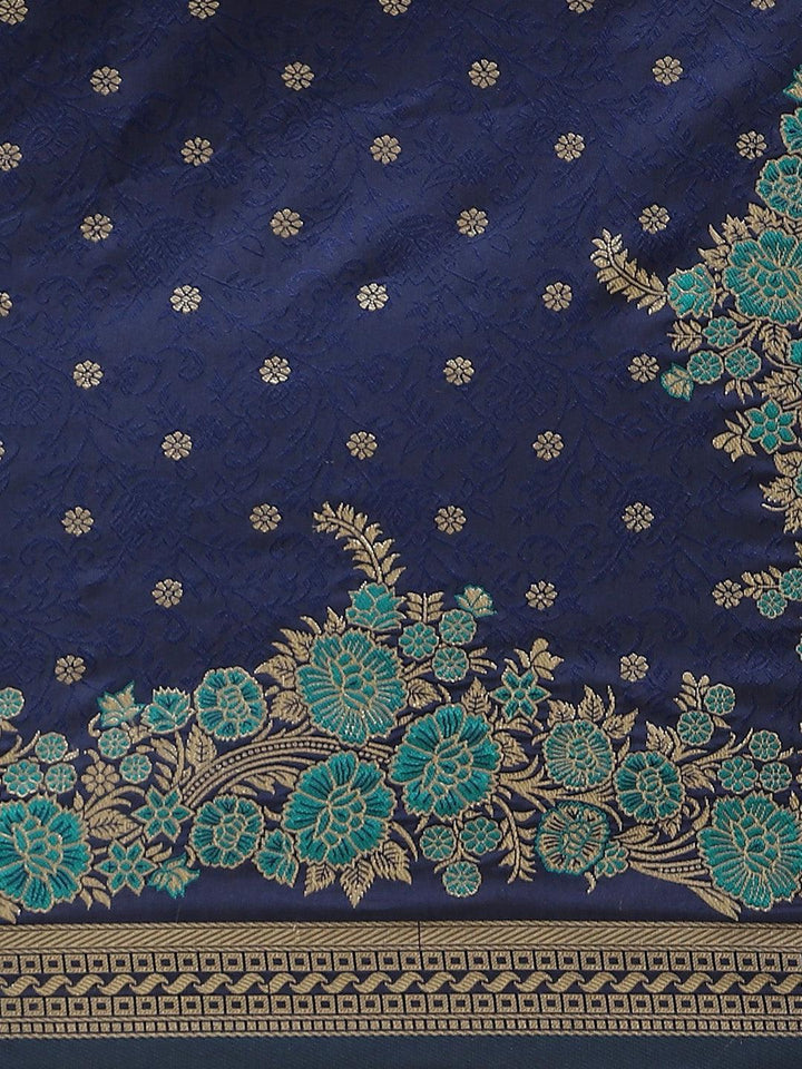 Blue Woven Design Silk Saree - ShopLibas