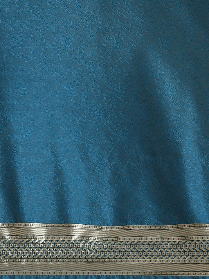 Blue Woven Design Silk Saree - ShopLibas