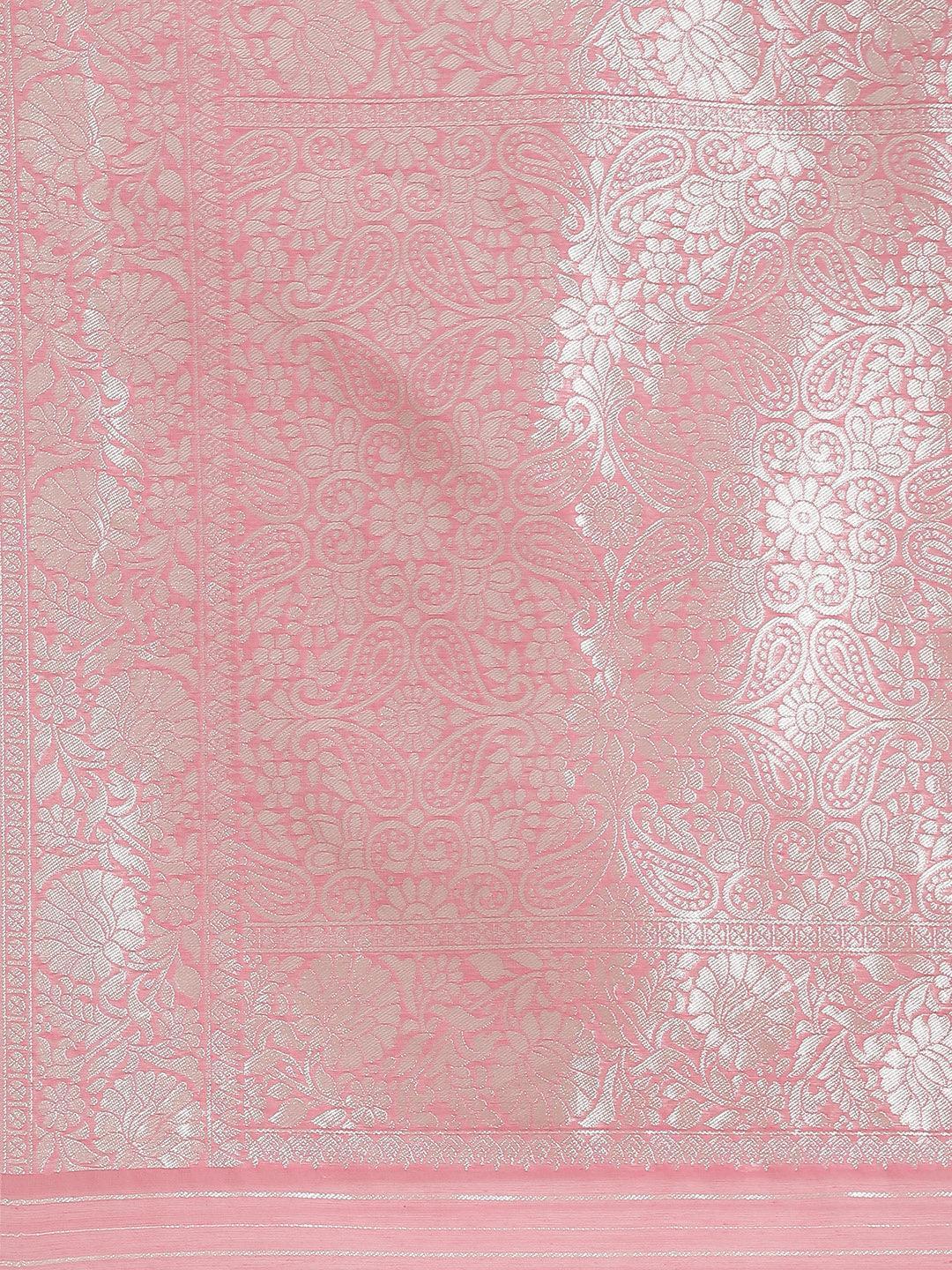 Pink Woven Design Brocade Saree