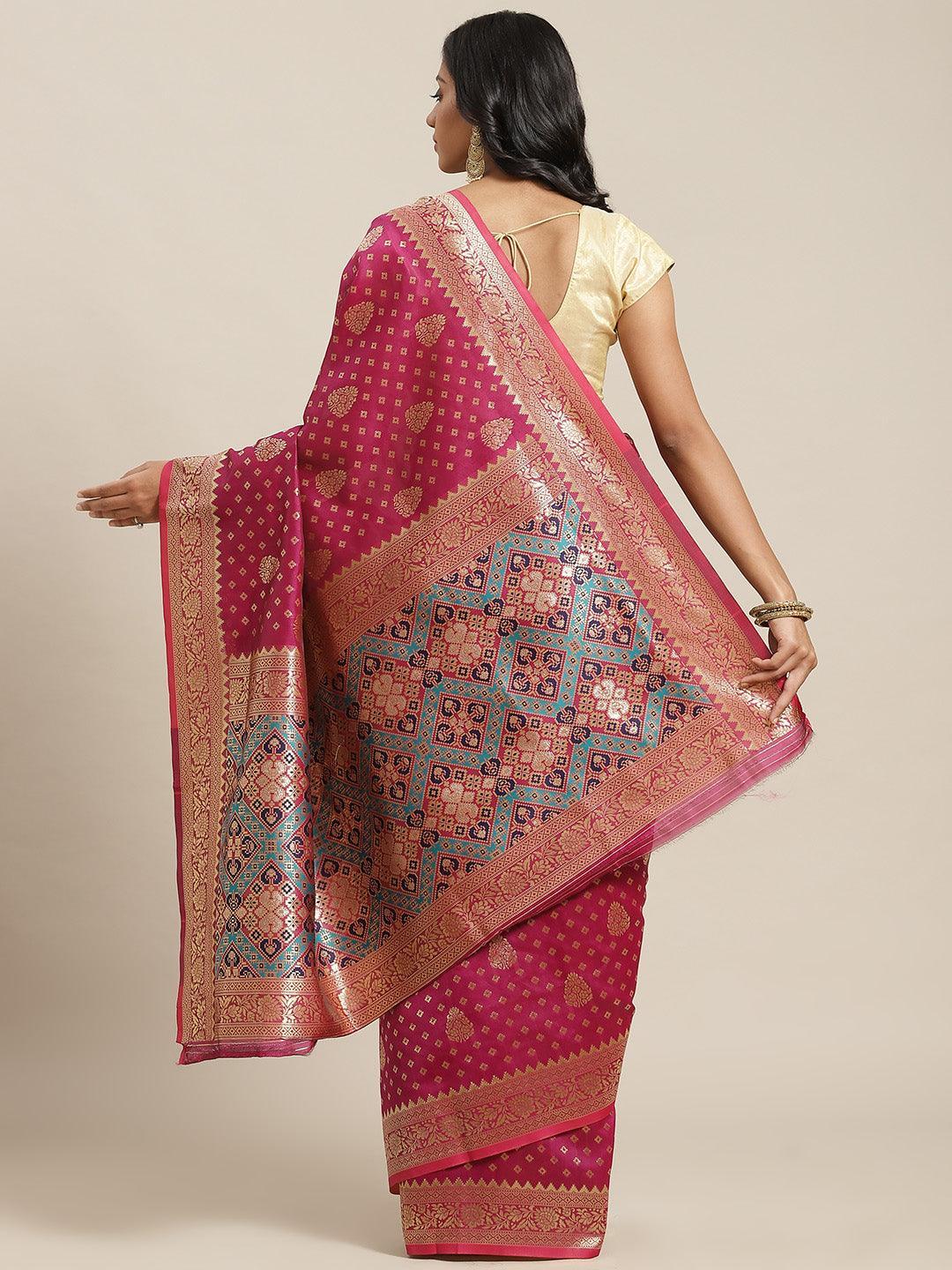 Purple Woven Design Brocade Saree