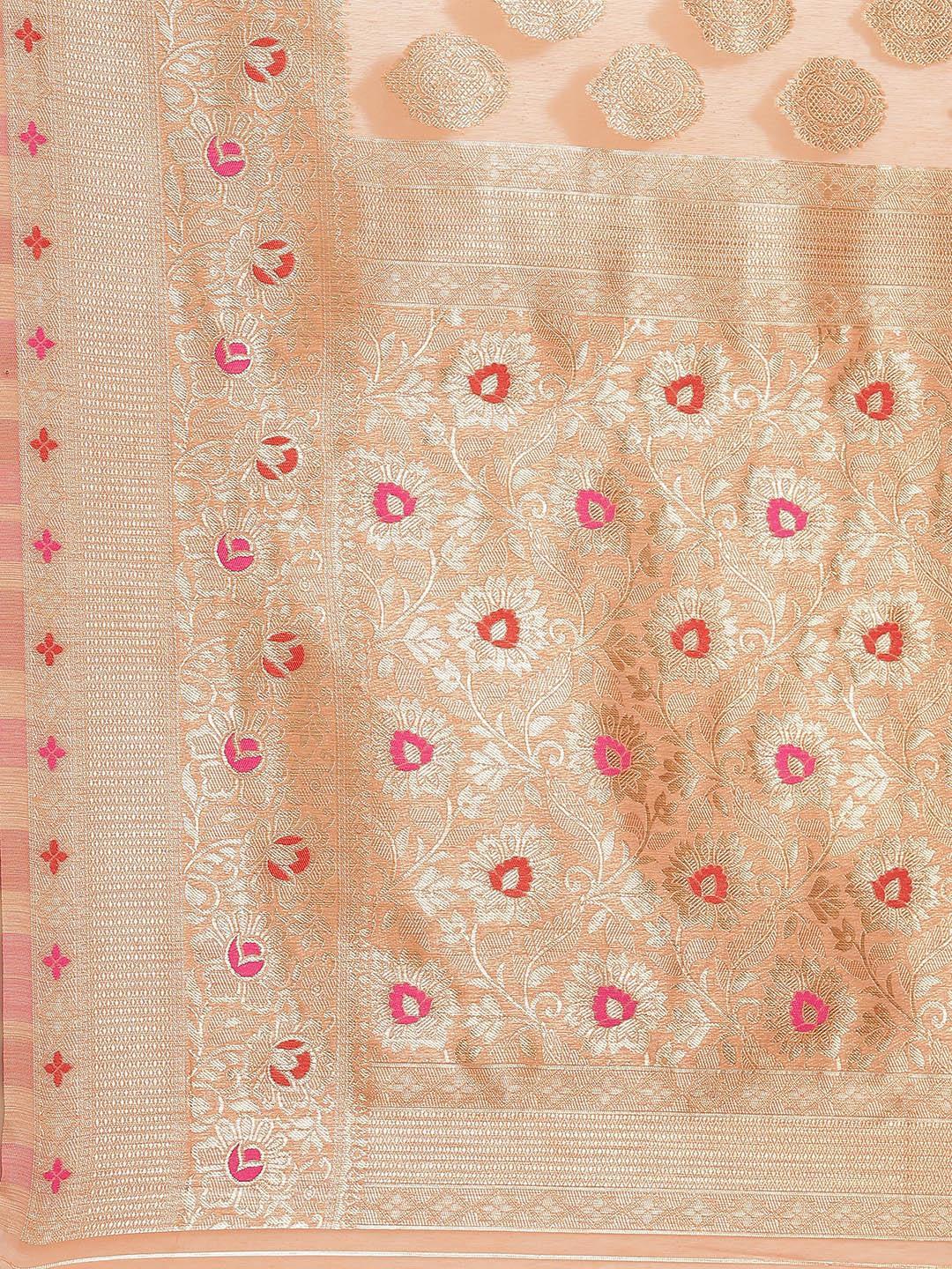 Pink Woven Design Brocade Saree