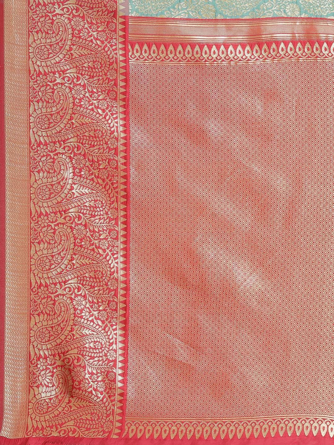 Multicoloured Woven Design Brocade Saree