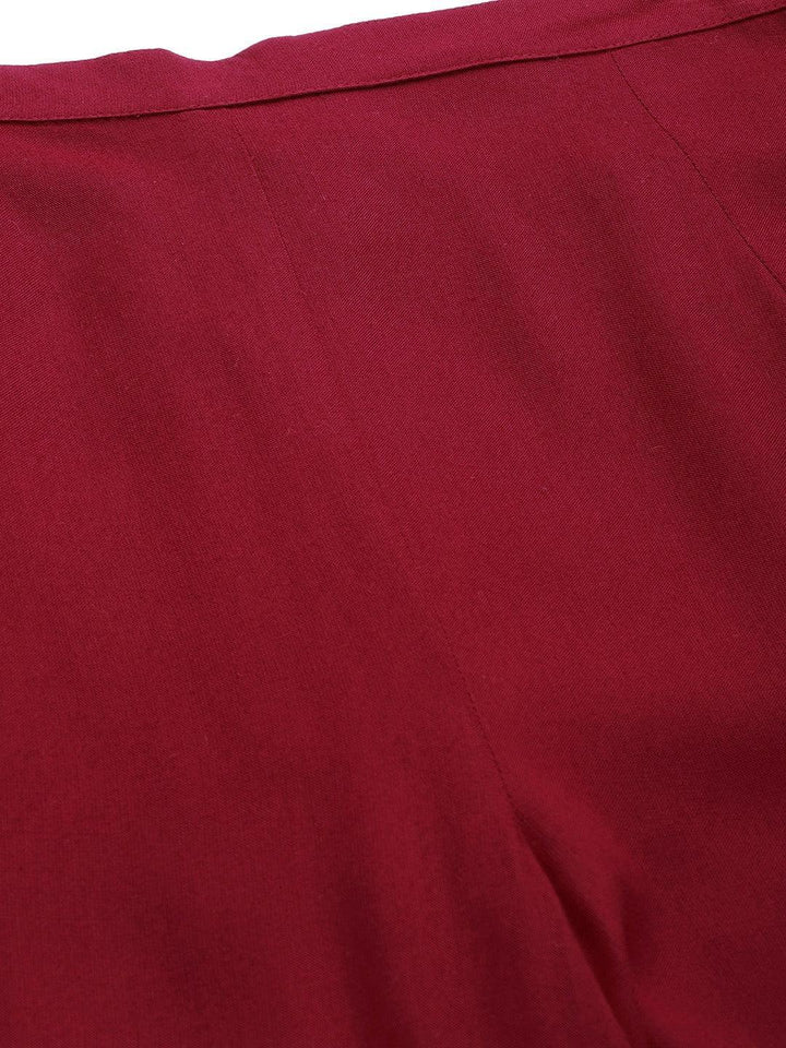 Maroon Hem Design Rayon Palazzos - ShopLibas