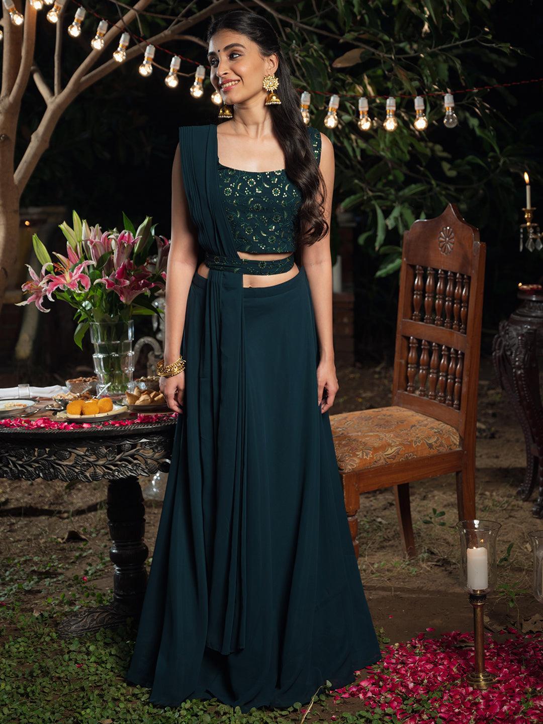 Green lehenga online hotsell