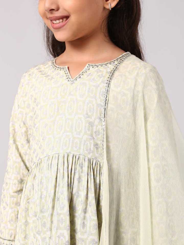 Yellow Printed Cotton Suit Set - ShopLibas