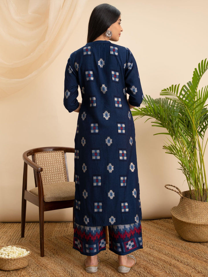 Blue Printed Rayon Kurta - ShopLibas