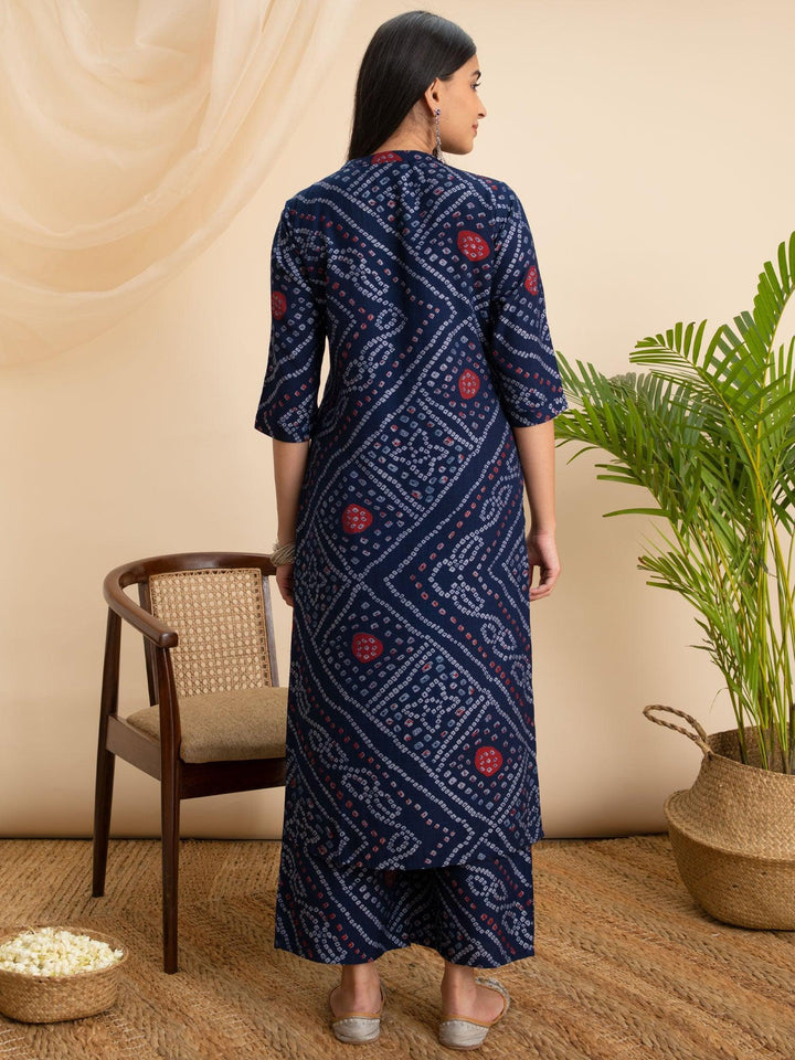 Blue Printed Rayon Kurta - ShopLibas