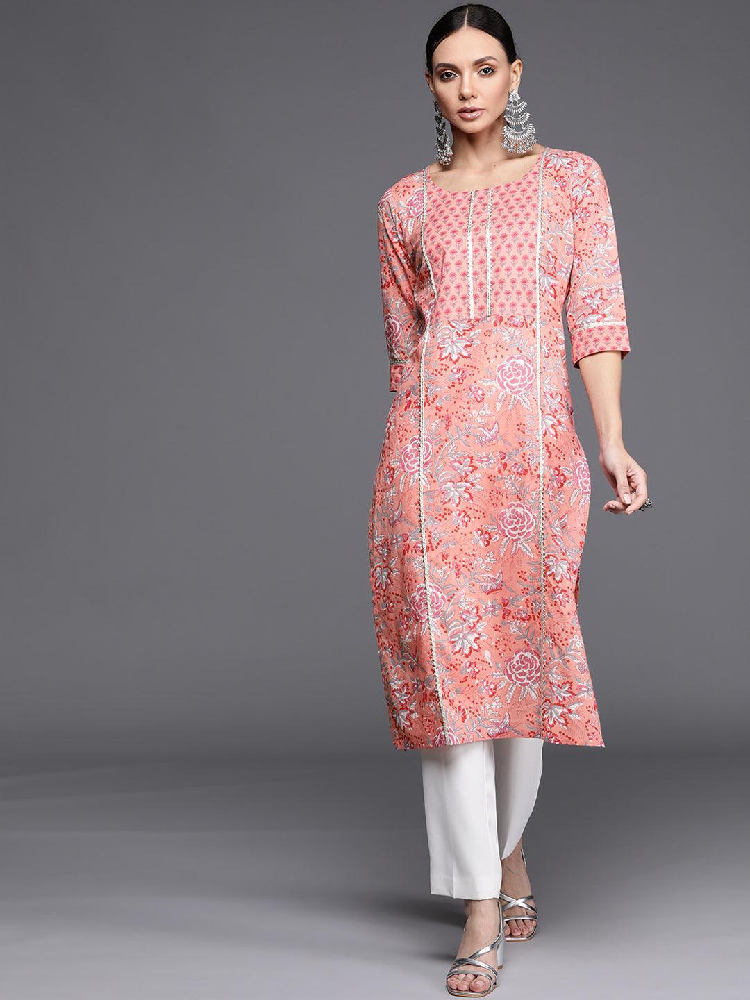 Multicoloured Printed Cotton Kurta