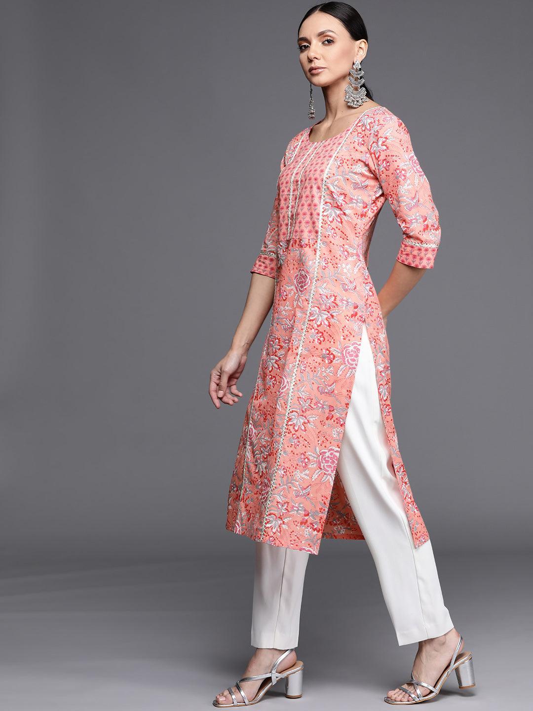 Multicoloured Printed Cotton Kurta