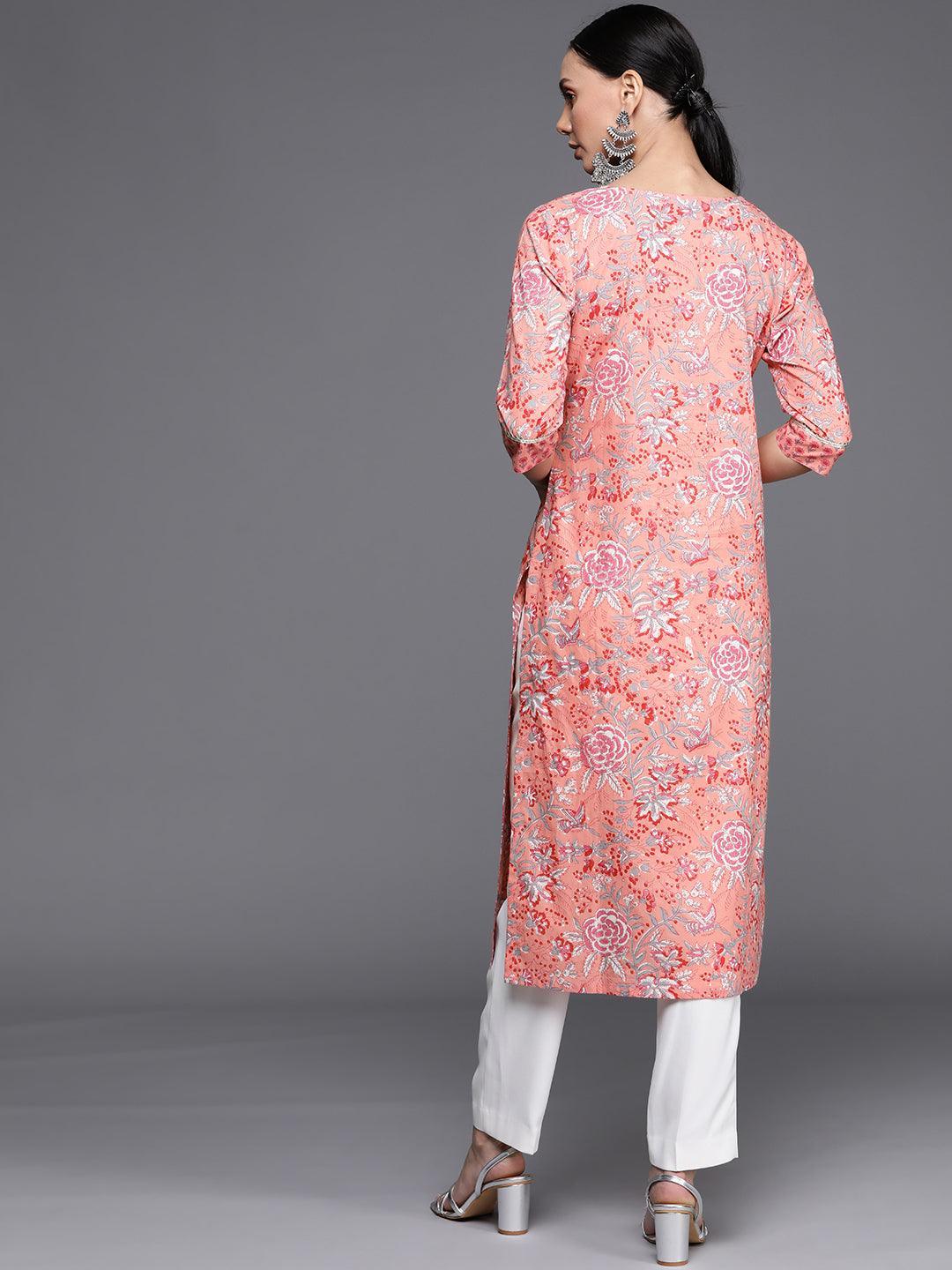 Multicoloured Printed Cotton Kurta