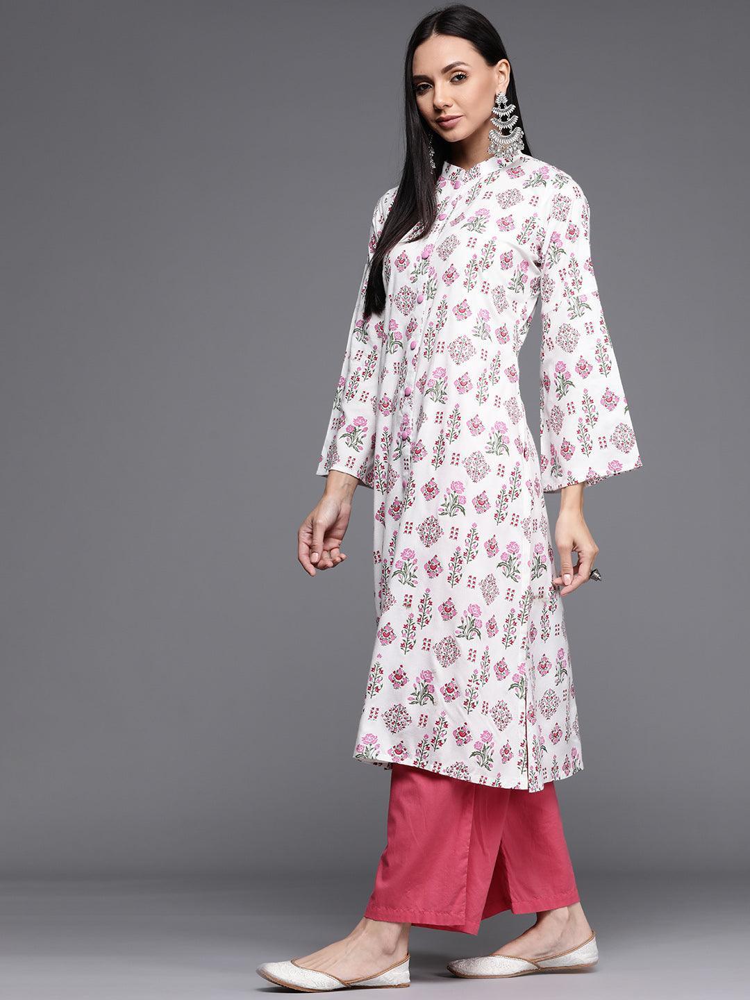 Multicoloured Printed Cotton Kurta