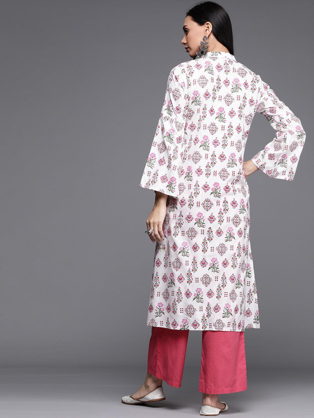 Multicoloured Printed Cotton Kurta - ShopLibas