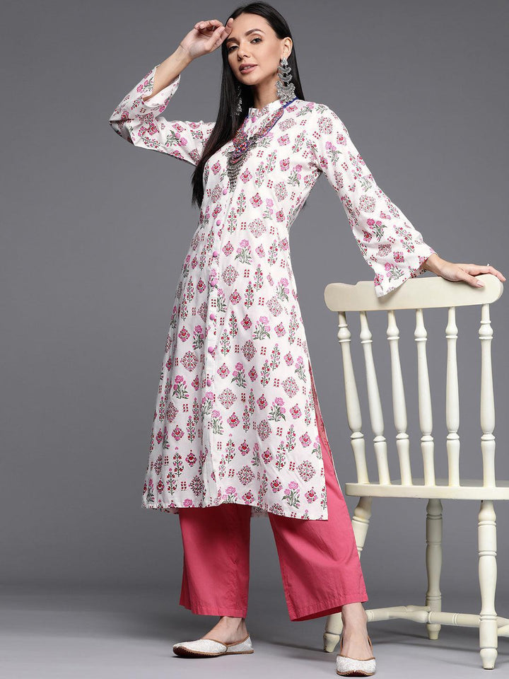 Multicoloured Printed Cotton Kurta - ShopLibas