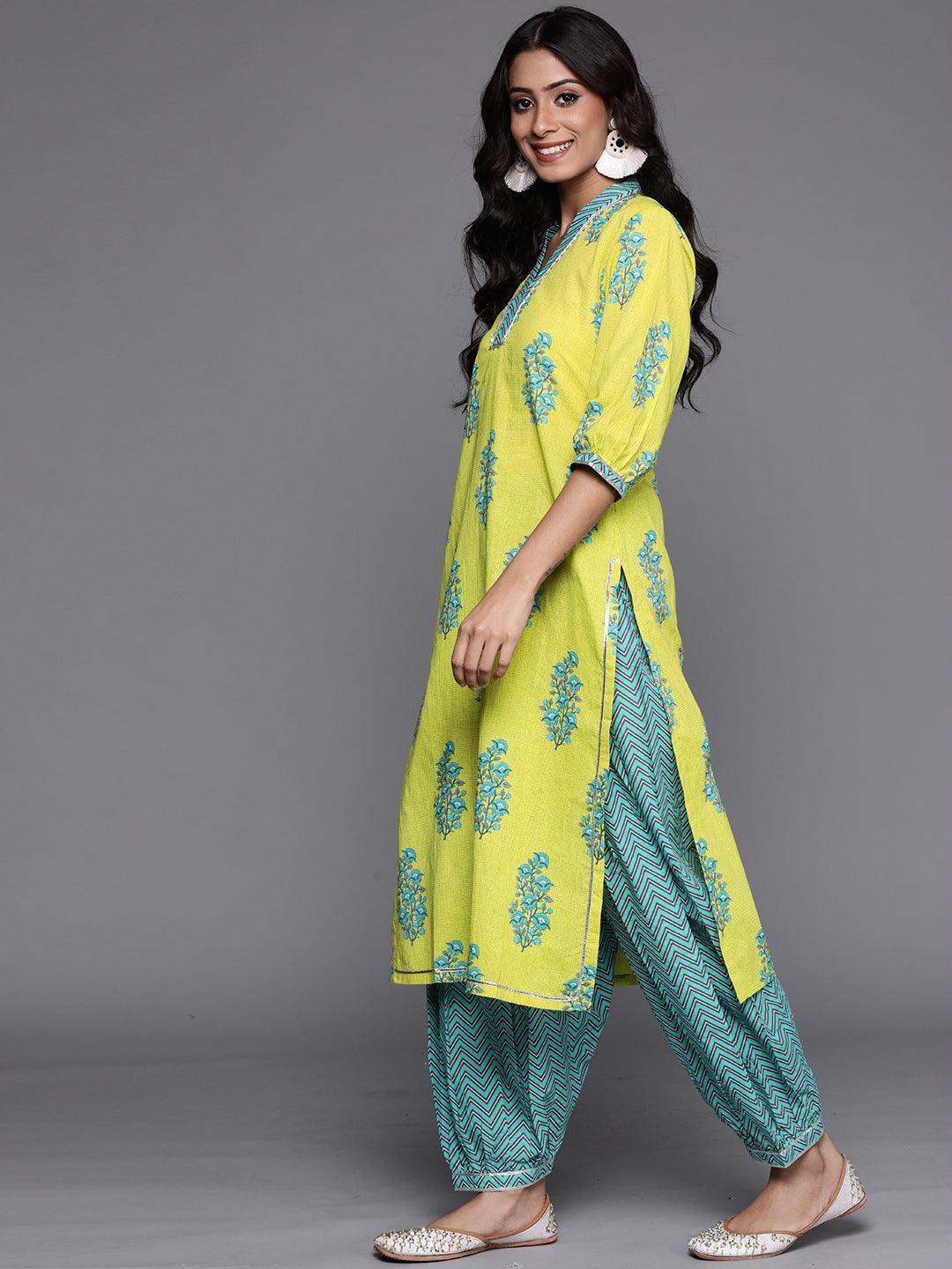 Green Striped Cotton Kurta