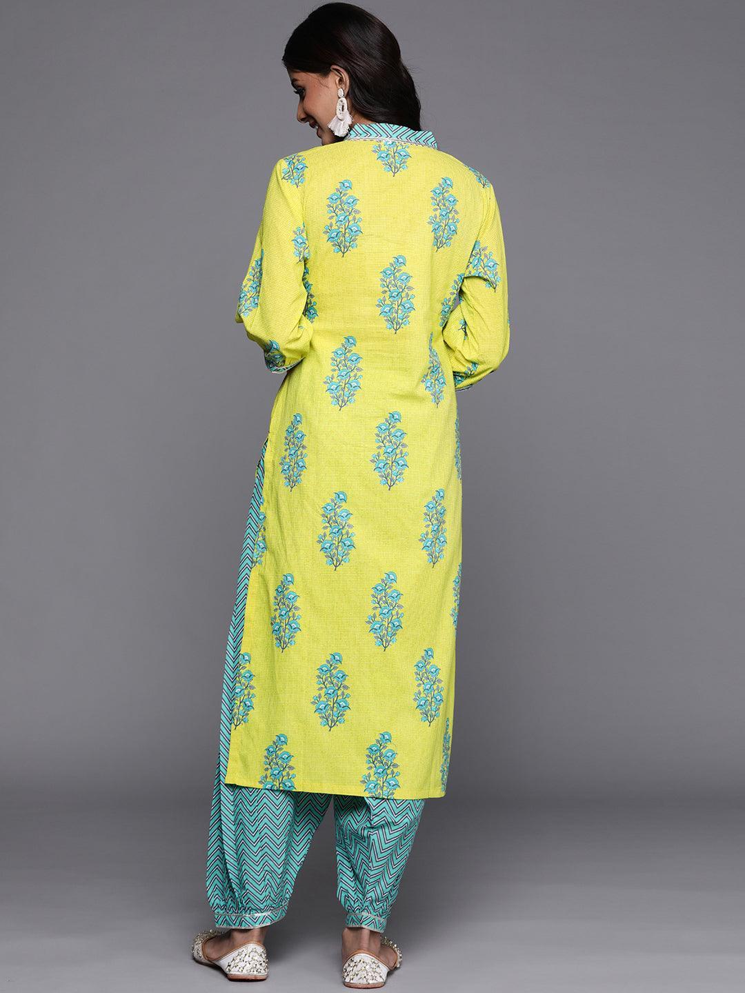 Green Striped Cotton Kurta