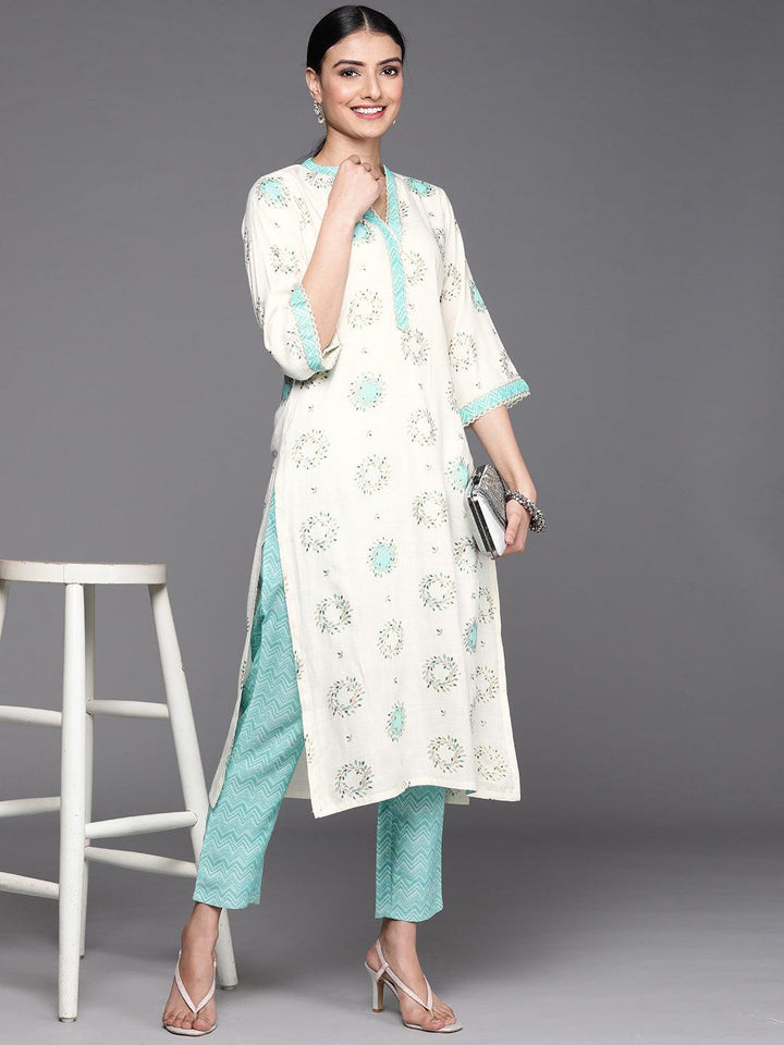 Cream Printed Rayon Kurta - ShopLibas