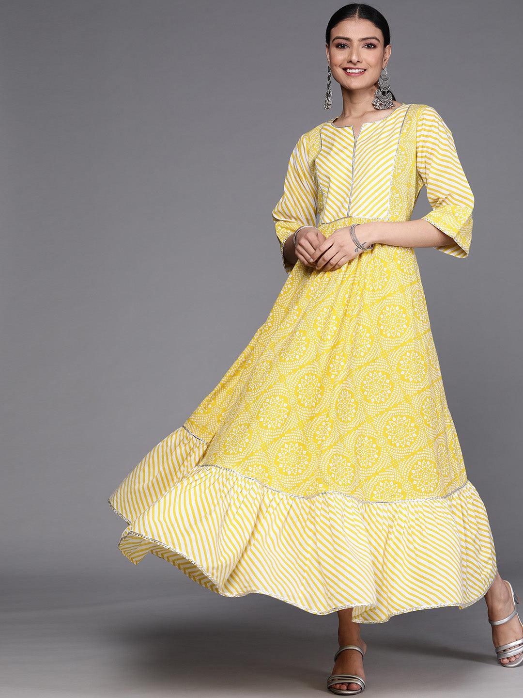 Yellow Printed Cotton Dress