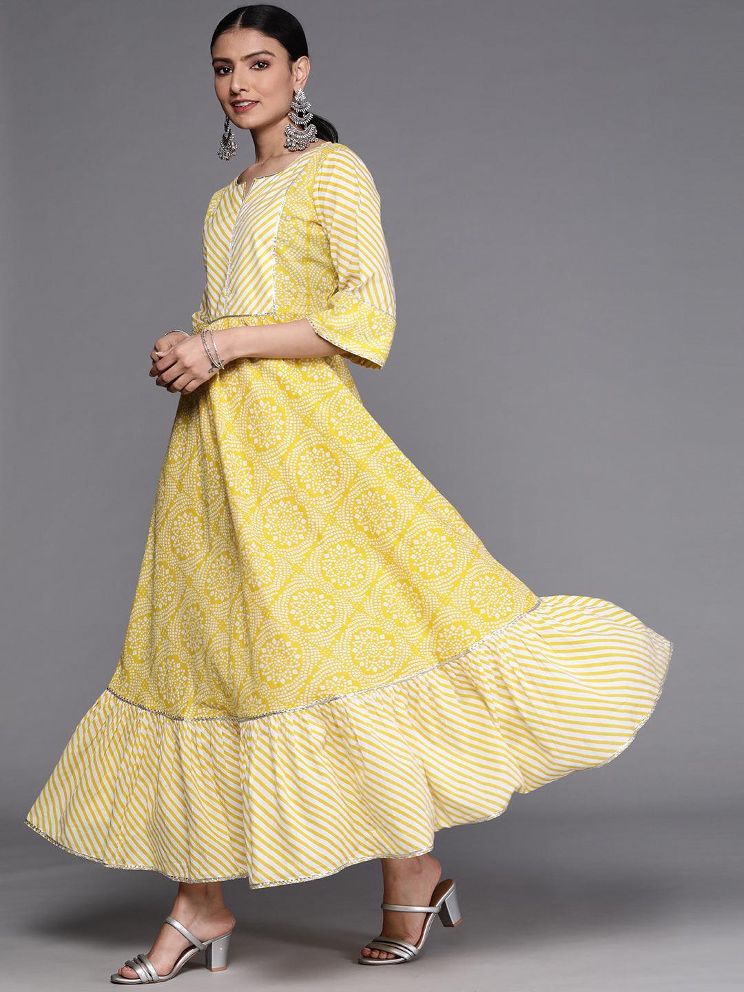 Yellow Printed Cotton Dress