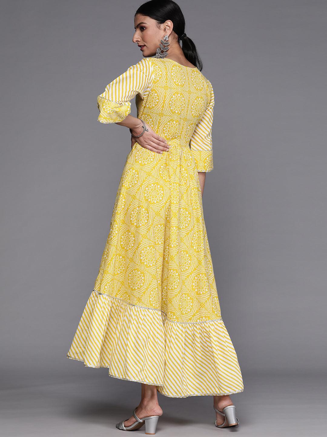 Yellow Printed Cotton Dress