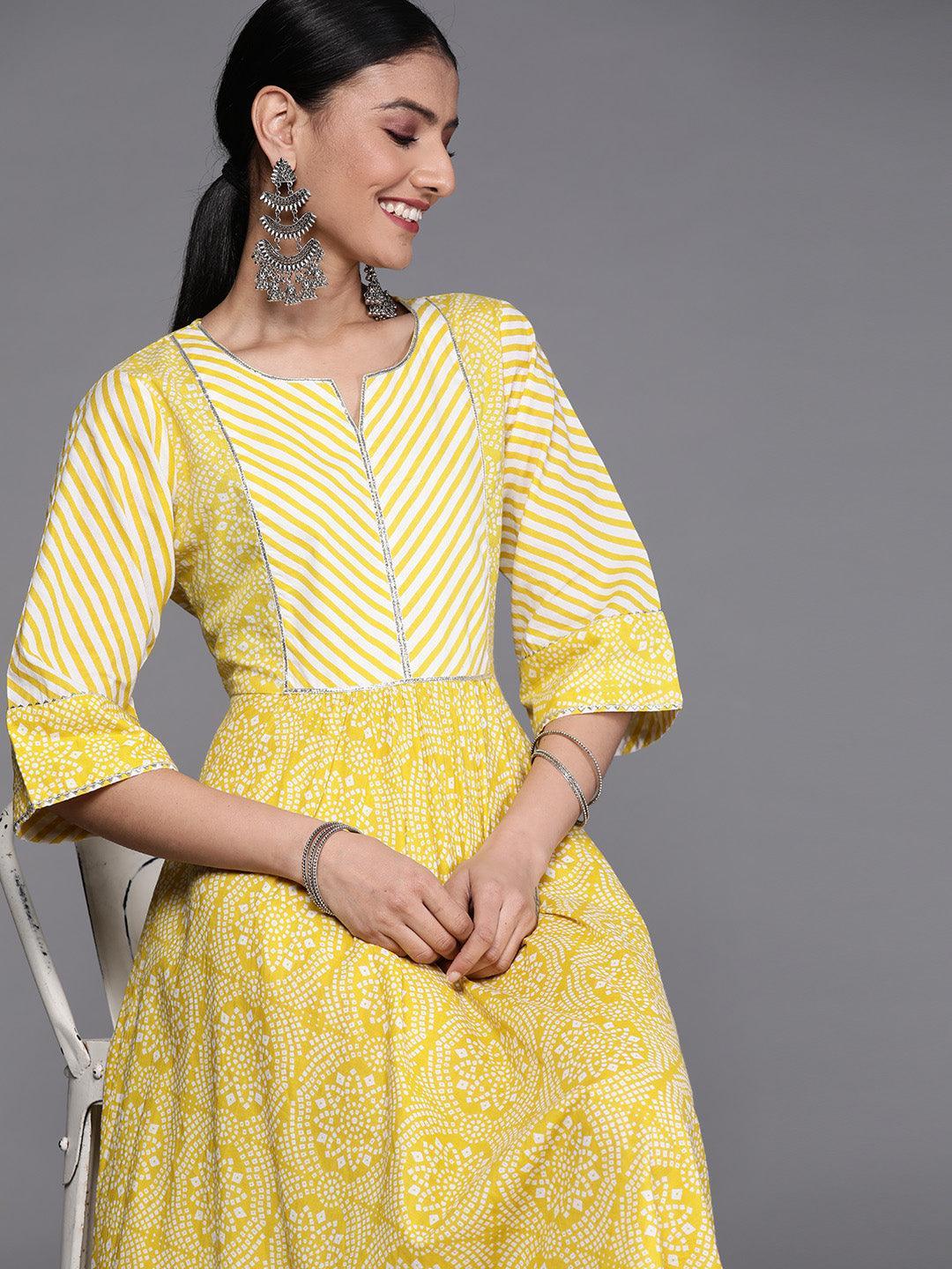 Yellow Printed Cotton Dress