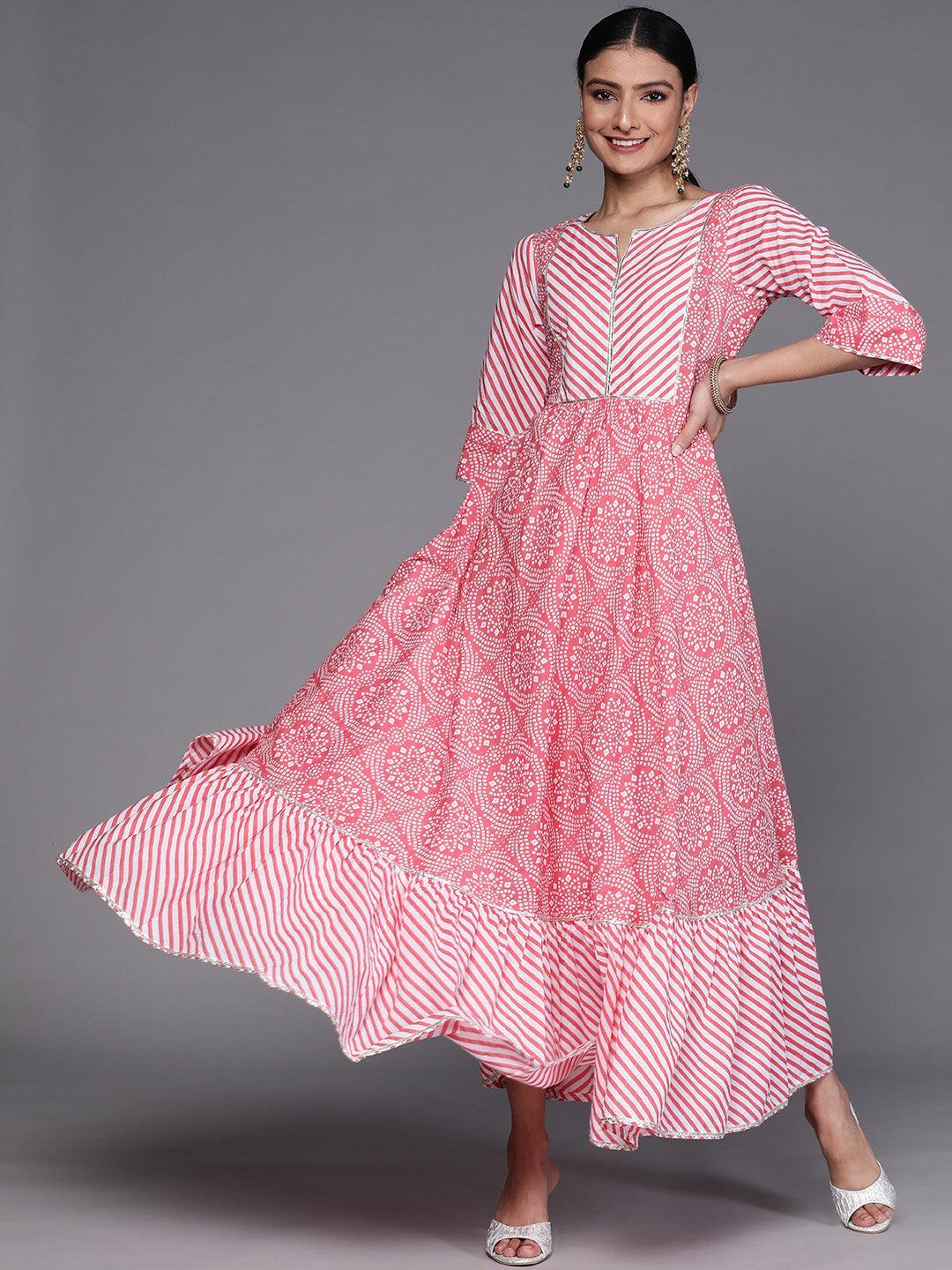 Pink Printed Cotton Dress