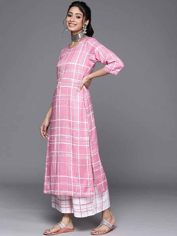 Pink Printed Rayon Kurta - ShopLibas