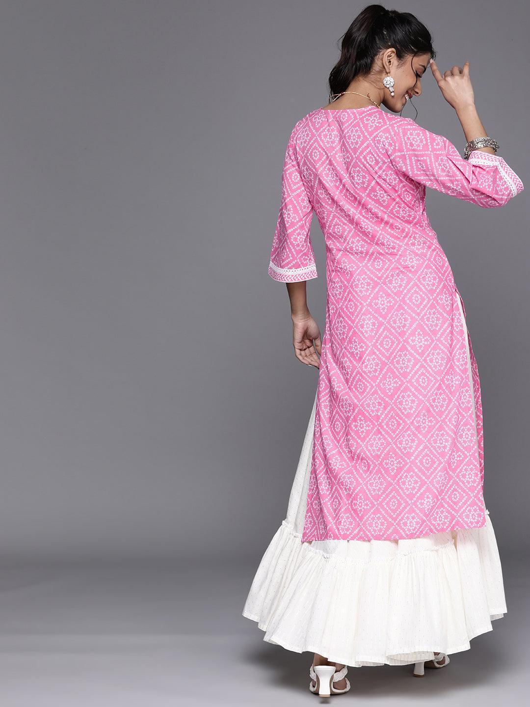 Pink Yoke Design Cotton Kurta