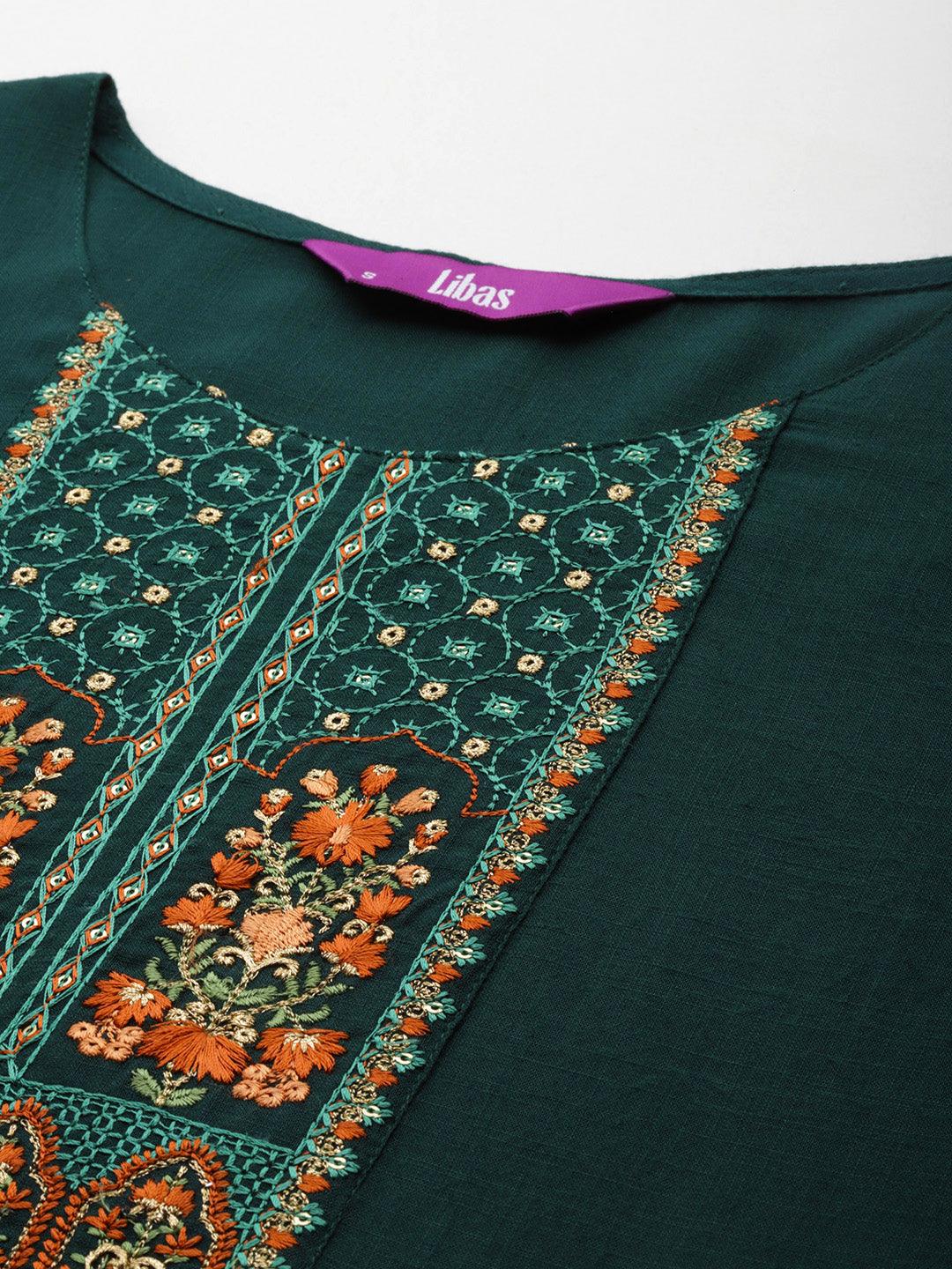 Green Yoke Design Rayon Straight Kurta - ShopLibas