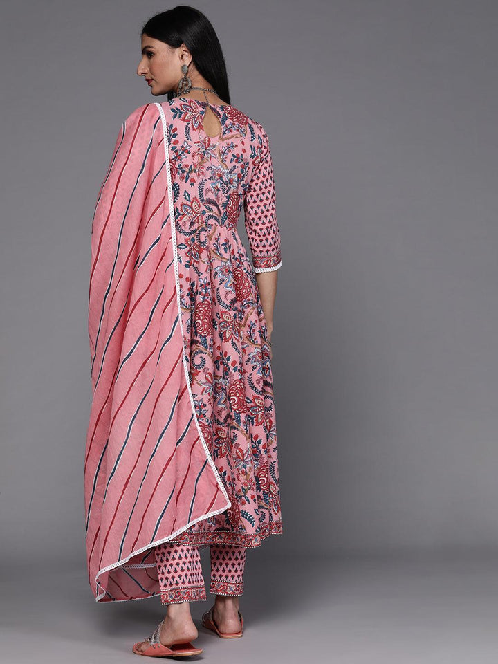 Pink Printed Cotton Suit Set - ShopLibas