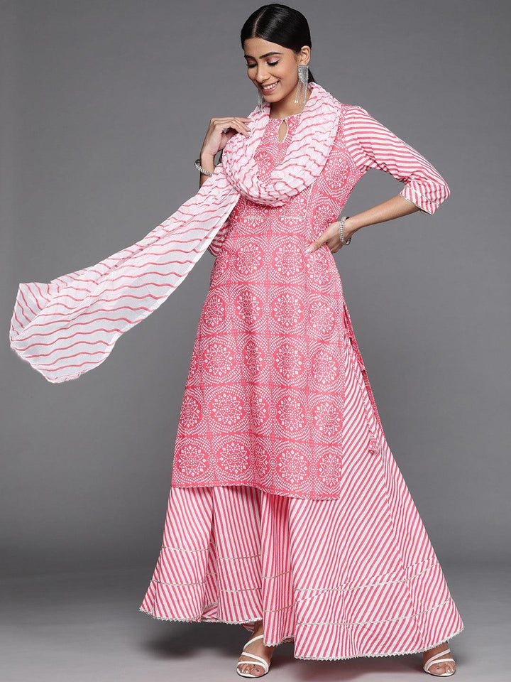 Pink Printed Cotton Suit Set - ShopLibas