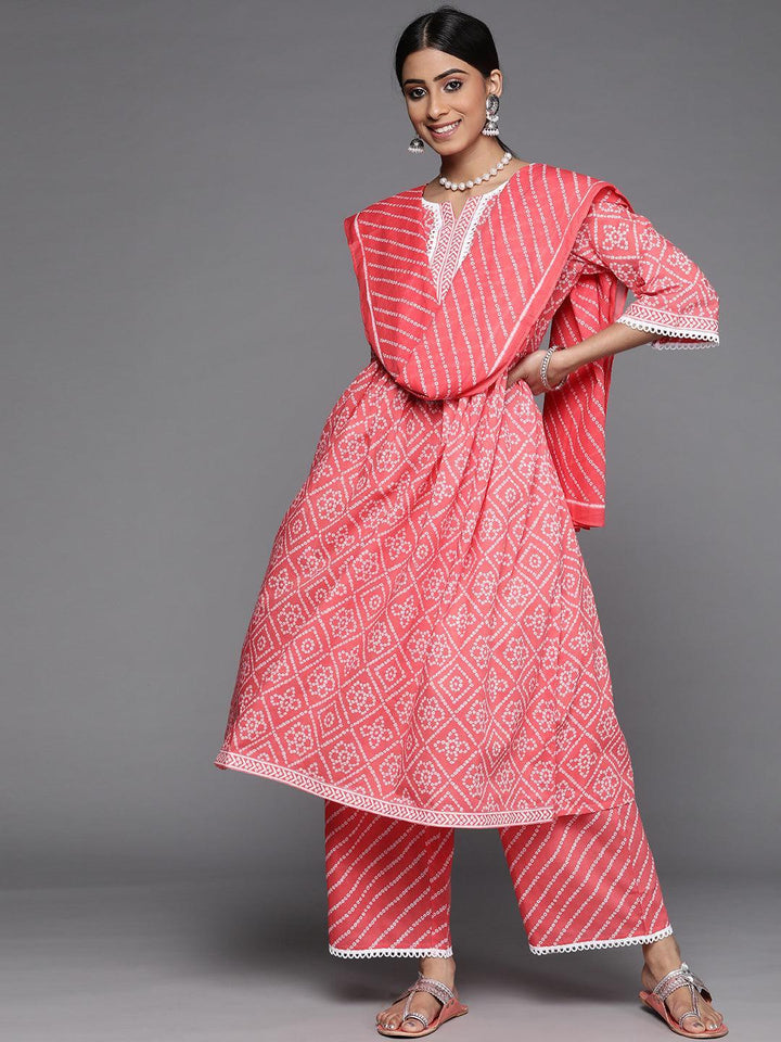 Coral Printed Cotton Suit Set - ShopLibas