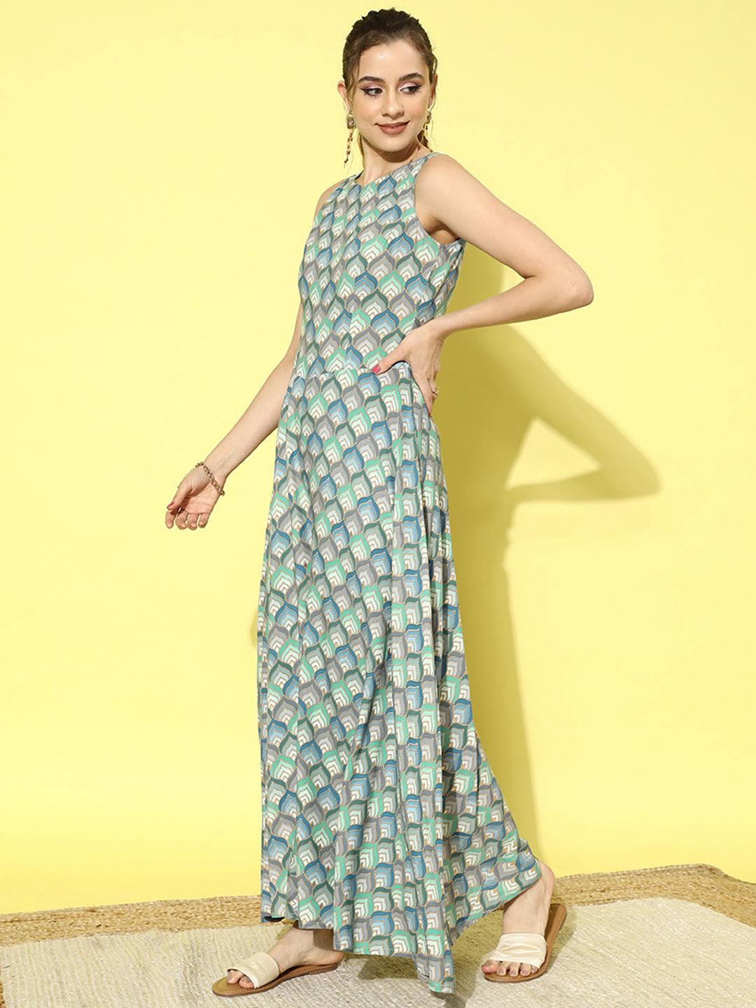 Multicoloured Printed Rayon Jumpsuit